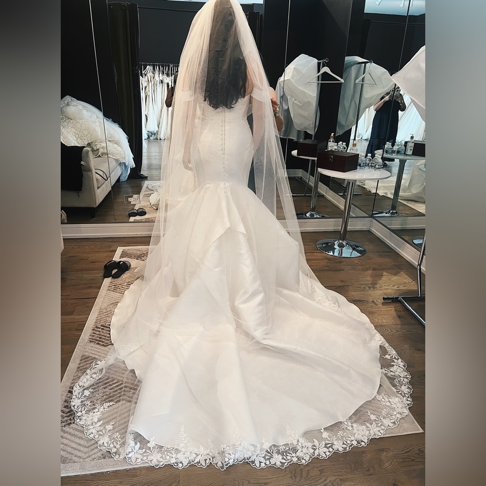 Cathedral veil with blusher